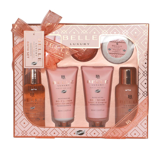 Set de baño con aroma de frutos granada - 7 piezas (belle luxury)