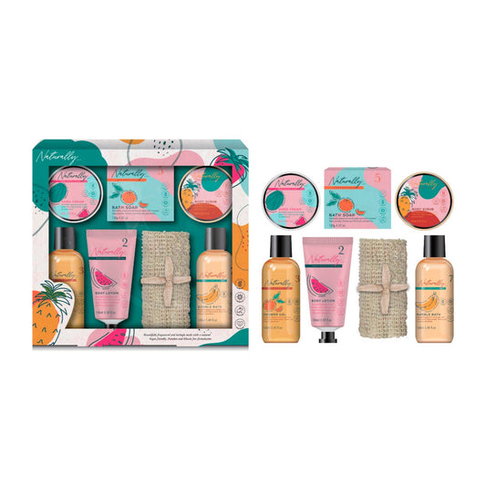 Set Regalo Belleza cuidado corporal 7 piezas (Box Naturally - Set de regalo de baño)