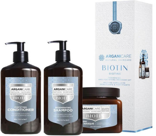 Set de cuidado capilar Arganicare Biotina 3 piezas