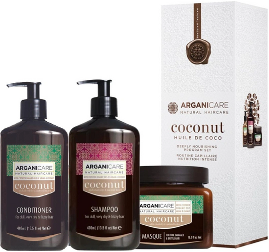Set trio champú coco + mascarilla + Acondicionador Arganicare